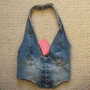 Edikted Denim Halter Top